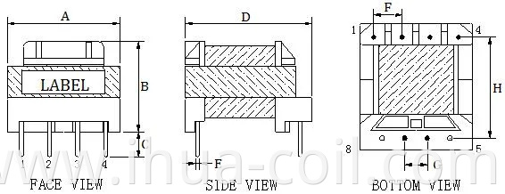 220V to 240V to 20V Step up Transformer 9V AC Ef20 Step Down Transformer